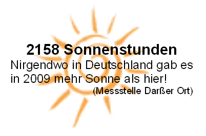 Sonnenreichster Ort Deutschlands 2009